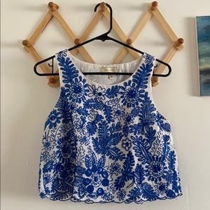 Anthropologie Embroidered Top Moulinette Soeurs